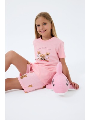 Rolypoly Kız Çocuk Pembe Şort Takım