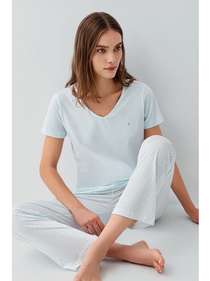 Pierre Cardin Kadın Mavi Pijama Takım