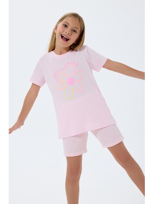 Rolypoly Kız Çocuk Pembe Şort Takım