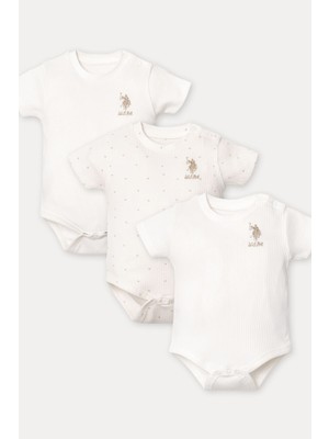 U.s. Polo Assn. Kız Bebek Beyaz 3lü Zıbın
