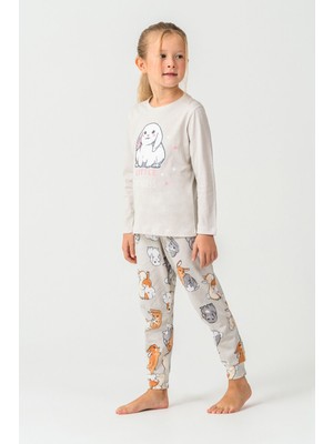 Rolypoly Kız Çocuk Gri Pijama Takım