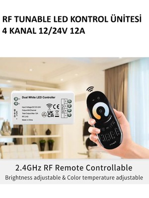 Lekoled Rf Tunable LED Kontrol Ünitesi 4 Kanal 12/24V 12A