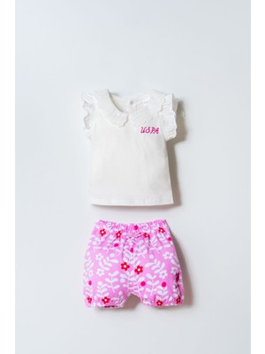 U.s. Polo Assn. Kız Bebek Beyaz Şort Takım