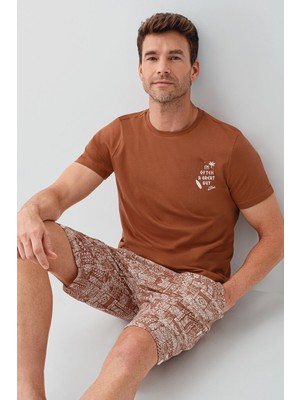 Arnetta Erkek Kahverengi Bermuda Takım
