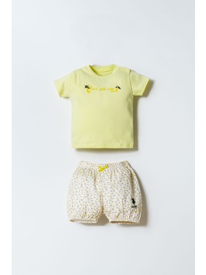U.S. Polo Assn Erkek Bebek  2 li Şort T-şhirt Takım Sarı