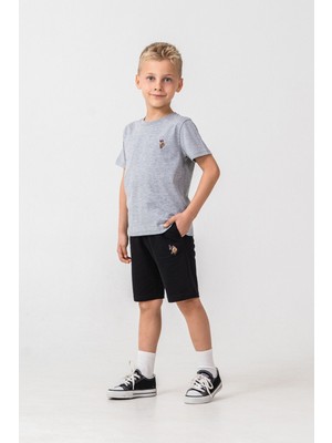 U.S. POLO ASSN U.s Polo Assn. Erkek Çocuk Gri Bermuda Takım