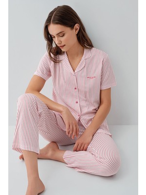 Pierre Cardin Kadın Pembe Gömlek Pijama Takım