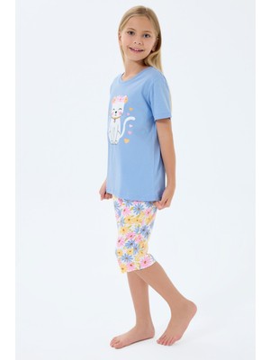 Rolypoly Kız Çocuk Mavi Kapri Takım