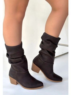 OEY Fashions Yior Acı Kahve Nubuk Topuklu Bot