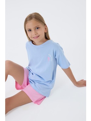 U.s. Polo Assn. Kız Çocuk Mavi Şort Takım