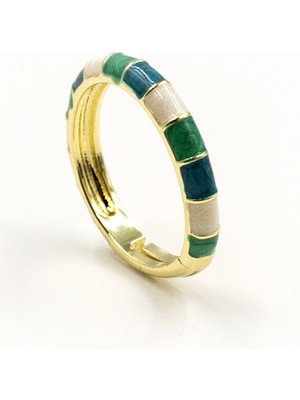 Sose Moda Renkli Mineli Yüzük – Enerjik ve Modern Tasarım