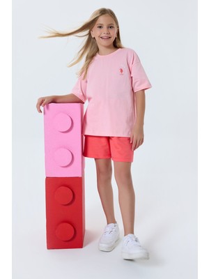 U.s. Polo Assn. Kız Çocuk Pembe Şort Takım