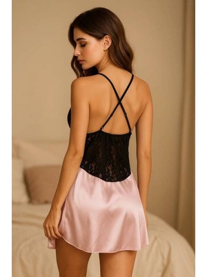 Marsilyan Saten Dantel Detaylı Gecelik