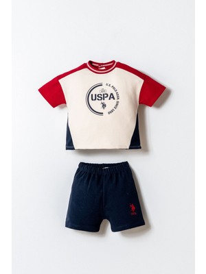 U.S. Polo Assn Erkek Bebek  2 li Şort T-şhirt Takım Kırmızı