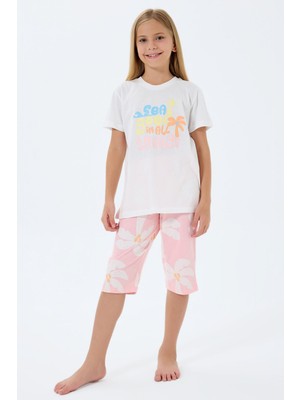 Rolypoly Kız Çocuk Beyaz Kapri Takım