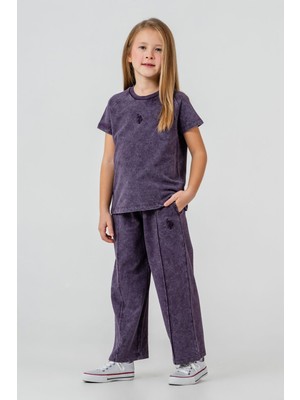 U.S. POLO ASSN U.s Polo Assn. Kız Çocuk Mor Pijama Takımı