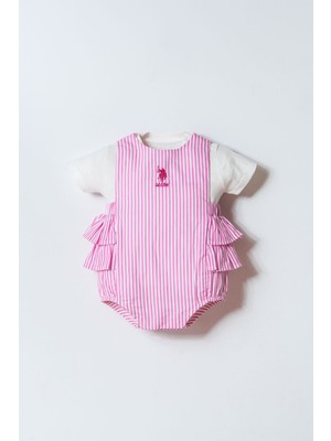 U.s. Polo Assn. Kız Bebek Pembe Tulum