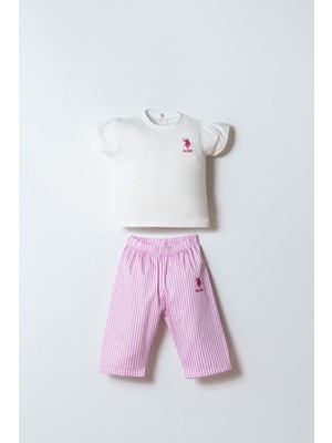 U.s. Polo Assn. Kız Bebek Beyaz Takım Regular Fit 2 Parça Homewear Şıklığı
