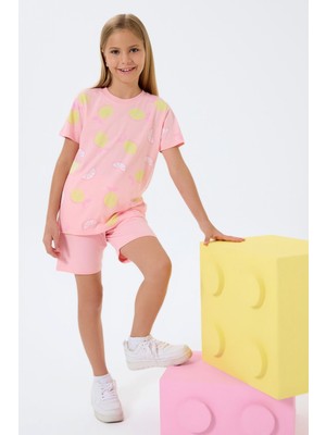 Rolypoly Kız Çocuk Pembe Şort Takım
