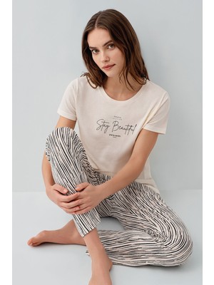 Pierre Cardin Kadın Krem Pijama Takım