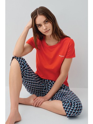 Pierre Cardin Kadın Kırmızı Kapri Takım