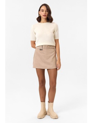 Tiffany & Tomato Kemerli Süet Şort Etek