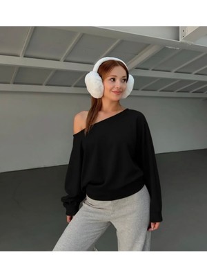 Leilaa Kayık Yaka Modal Kumaş Bluz