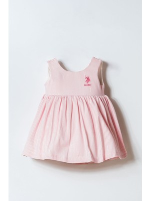 U.s. Polo Assn. Kız Bebek Pembe Elbise Regular Kalıp Homewear Stilinde Şık Tasarım