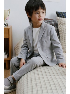 Magu Erkek Çocuk Gri Ceket ve Pantolon Takım (Tişört Dahil)
