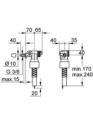 Storemax Gömme Rezervuar Iç Takımı Doldurma Grubu Flatör Şamandıra - 37095000