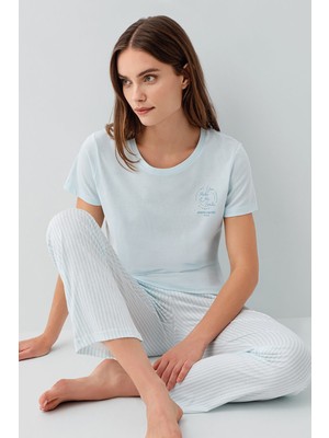 Pierre Cardin Kadın Mavi Pijama Takım PC9201-S-V2