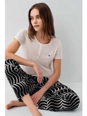 Pierre Cardin Kadın Krem Pijama Takım