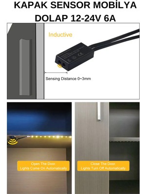 Lekoled KAPAK SENSOR MOBİLYA DOLAP YÜZEY MONTAJ 12-24V 6A