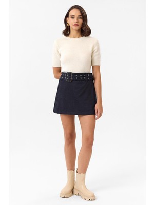 Tiffany & Tomato Kemerli Süet Şort Etek