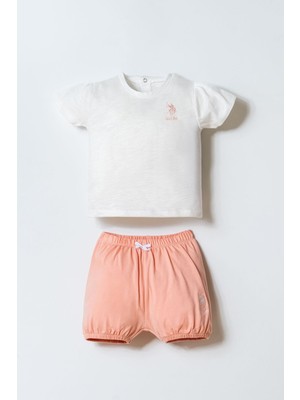 U.s. Polo Assn. Kız Bebek Beyaz Şort Takım