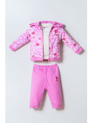 U.s. Polo Assn. Kız Bebek Pembe 3lü Takım