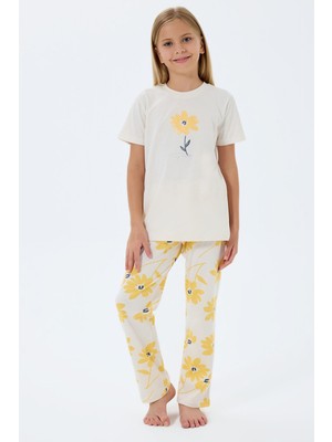 Rolypoly Kız Çocuk Krem Pijama Takım