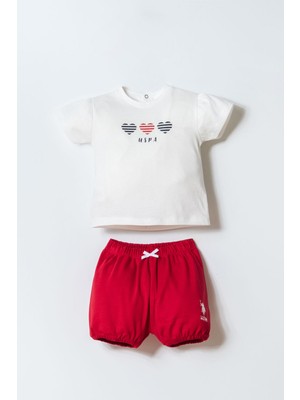 U.s. Polo Assn. Kız Bebek Beyaz Şort Takım