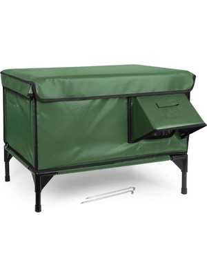 Reyo Dış Mekan Kedi Evi Isı Yalıtımlı Su ve Rüzgar Geçirmez Kedi Barınağı Yeşil