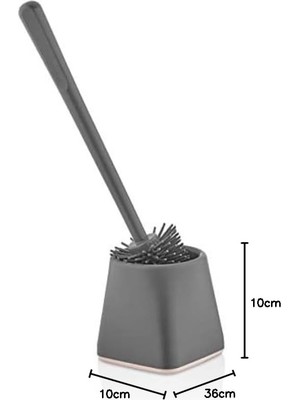 Storemax Ororitoli  Silikon Klozet Wc Tuvalet Fırçası Gri Kare