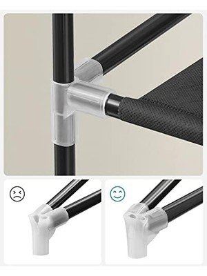 Storemax 10 Katlı Ayakkabı Rafı 28X88X160 cm Ayakkabı Dolabı, Ayakkabı Depolama, Toz Geçirmez Kapaklı Ayakkabı Organizatörü, Yüksek Topuklu Spor Ayakkabı Için Uygun, Metal Raf, Siyah, RXJ36HV1