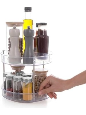 Storemax M-E64-16 Elpida Iki Katlı Döner Raf, 20 x 23 Cm, Şeffaf
