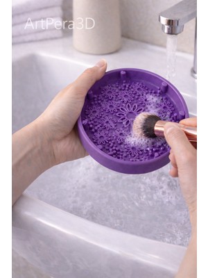 ArtPera 3D Makyaj Fırçası Temizleyici – Çiçek Desenli Pratik Fırça Yıkama Aparatı