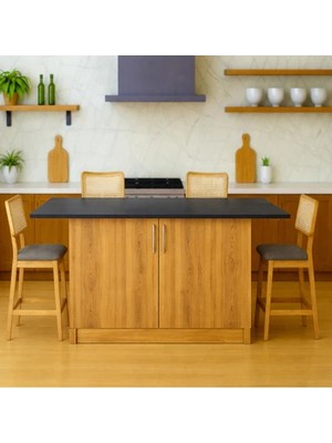 T Designo Savan Mutfak Adası - Alt Modül - 2 Kapaklı - 160 cm - Tezgah Dahil