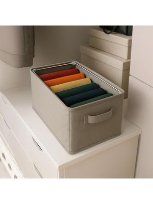 Storemax Raf Düzenleyici, Katlanabilir Kıyafet Organizeri, Çelik Destekli Kumaş Çok Amaçlı Saklama Kutusu, Dolap Içi Çekmece Düzenleyici, Gri (45X25X20CM)