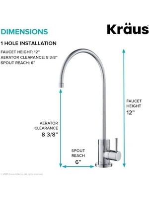 Storemax PURITA%100 Kurşunsuz Mutfak Su Filtresi Bataryası Krom, FF-100CH