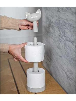 Storemax Kedi Başlıklı Bej Tuvalet Kağıdı Rulo Tutucu