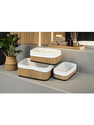 Storemax Paçi Wicker Premium Serisi Dikdörtgen 3'lü Set Organizer