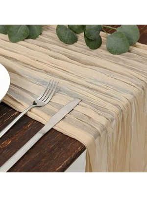 Storemax Masa Örtüsü, Peynir Bezi Kumaş, Tarzı Rustik Dekor, Düğün, Romantik Bekarlığa Veda Partisi, Bebek Partisi ve Doğum Günü Için (90X400 Cm, Bej)
