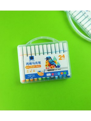 Giftmoda 24  Renk Akrilik Marker Kalem Seti